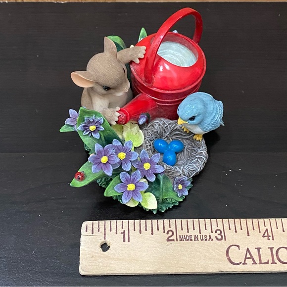 Charming Tails Fitz and Floyd Expecting A Miracle Mouse Bird Flowers Figurine - Picture 11 of 16